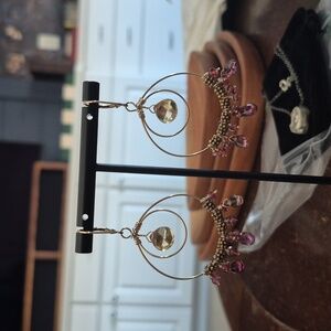 Anthropologie Boho Gemstone Earrings 3 Pair